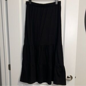 Max Studio Black Tiered Maxi Skirt